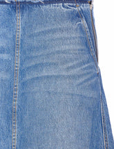 GONNA A TRAPEZIO IN DENIM A VITA BASSA
