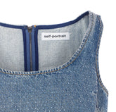 RHINESTONE DENIM CROP TOP