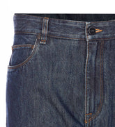 JEANS CON MOTIVO FF IN RILIEVO