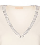 STRASS SHORT SLEEVES SWEATER