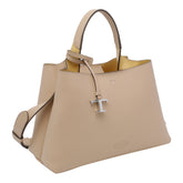 SMALL LEATHER HANDBAG WITH T TIMELESS CHARM