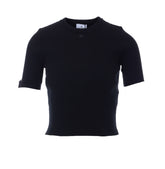 LOGO BUCKLE RIB KNIT T-SHIRT