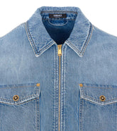 CAMICIA IN DENIM CON ZIP E BOTTONI MEDUSA
