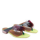 POM POM T-BAR THONG SANDALS