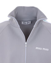 FELPA SPORTIVA CON ZIP E LOGO MIU MIU