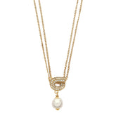 NECKLACE WITH GANCINI PEARL AND CRYSTALS PENDANT