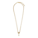NECKLACE WITH GANCINI PEARL AND CRYSTALS PENDANT