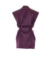 MELANZANA SATIN SLEEVELESS JACKET