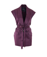 MELANZANA SATIN SLEEVELESS JACKET