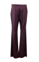 PANTALONI SVASATI IN SATIN PINOLO