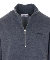 MAGLIA HALF ZIP CON LOGO MIU MIU