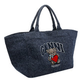 XXL BEAR TWEED DENIM SHOPPER BAG