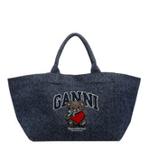 XXL BEAR TWEED DENIM SHOPPER BAG