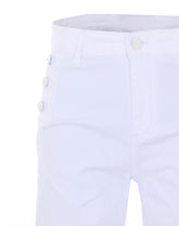FLARE JEANS WITH LOGO BUTTONS