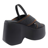 DENIM PLATEAU SANDALS