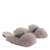 LOGO SHEARLING AND SUEDE SLIPPERS