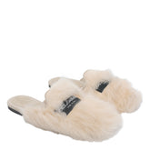 LOGO SHEARLING AND SUEDE SLIPPERS