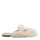 LOGO SHEARLING AND SUEDE SLIPPERS