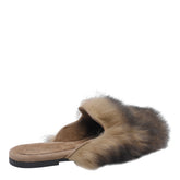 SLIPPER IN SHEARLING E SUEDE CON LOGO