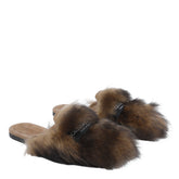 SLIPPER IN SHEARLING E SUEDE CON LOGO