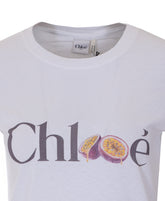 CHLOE' LOGO T-SHIRT WITH PASSION FRUIT PRINT
