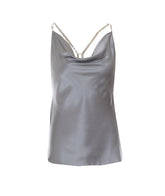 SILK TOP WITH JEWEL DETAIL