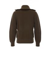WOOL AND COTTON ZIP UP CARDIGAN