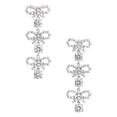 MICRO BOW CRYSTAL TIERED EARRINGS