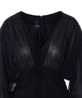 APRICENA SHORT DRESS WITH LONG SLEEVES AND DRAPES