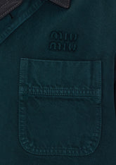 MIU MIU LOGO GABARDINE SINGLE BREAST JACKET
