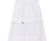 CASARSA LONG COTTON DRESS WITH RUFFLE AND RIBBONS