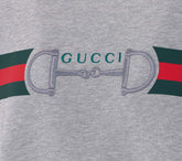 FELPA CON STAMPA WEB E RICAMO MORSETTO GUCCI
