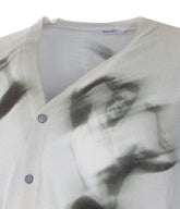 CARDIGAN IN SETA CON STAMPA "THE FLEX"