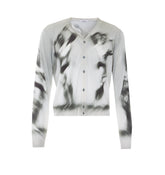 CARDIGAN IN SETA CON STAMPA "THE FLEX"