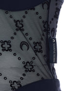 MOONOGRAM MESH FLOCK BODYSUIT TOP