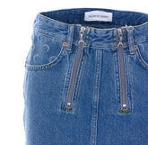 DENIM ZIPPED MINI SKIRT WITH MOON LOGO