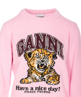 LOGO WOOL JUMPER WITH TIGER PRINT