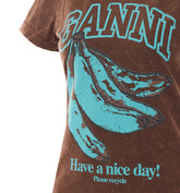 LOGO T-SHIRT WITH BLUE BANANA PRINT