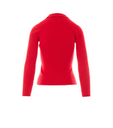 POLO SHIRT IN RED MERINO WITH LOGO BUTTONS