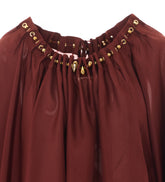 ASTER CURLED BLOUSE WITH BEADS