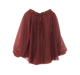 ASTER CURLED BLOUSE WITH BEADS