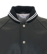 OVERSIZED LEATHER BOMBER WITH 4-BAR