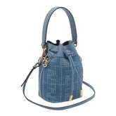 FENDI MON TRESOR MINI RAFIA BUCKET BAG