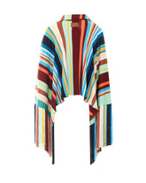 PONCHO A RIGHE MULTICOLOR CON PATCH FENDI