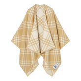 WOOL, SILK AND CASHMERE CHECK CAPE