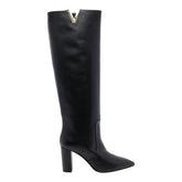 V LEATHER PUMP BOOTS