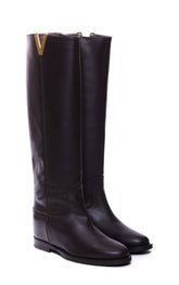 V LEATHER BOOTS