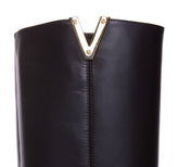 V LEATHER BOOTS
