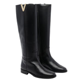 V LEATHER BOOTS
