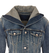 GIACCA CON CAPPUCCIO IN DENIM